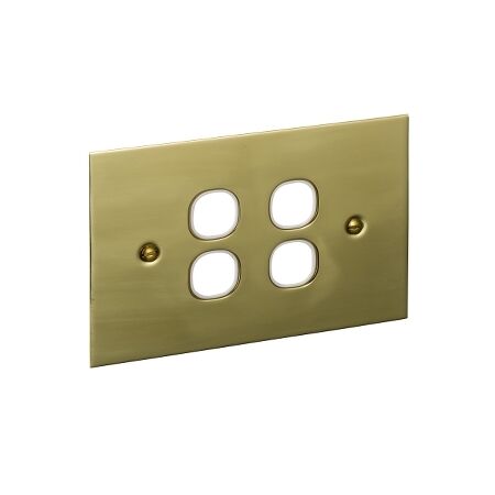 Flush Brass 4 Gang Plate Only