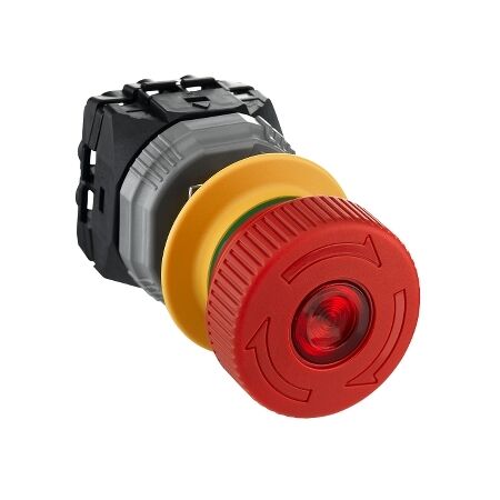 Red Illu Estop TTR 40mm 2NC 1NO Monit.ct