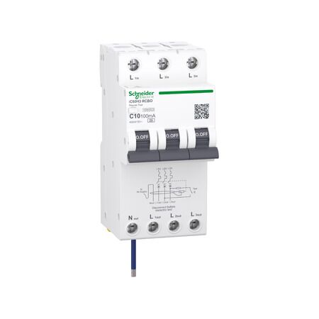 A9 iC60H3 3P+Ns C Curve 10A 100mA A RCBO