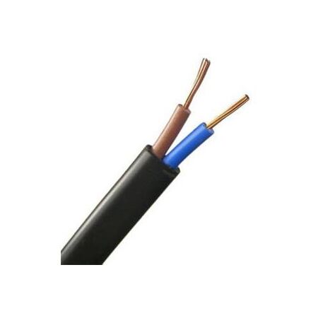 Cable Flex Twin 24/0.20 2 Core Flat Black 100M