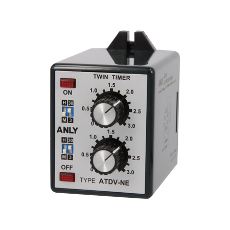 TIMER, TWIN ANALOGUE, SURFACE MOUNT 110/220V, 6M/60M/6H/60H