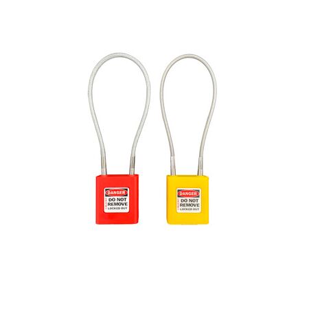 PADLOCK, PLASTIC, COLOUR CODED 50mm SHACKLE, YELLOW, [3] PACK
