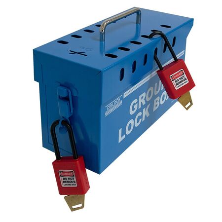 GROUP LOCK BOX, BLUE METAL 13 LOCK POSITIONS