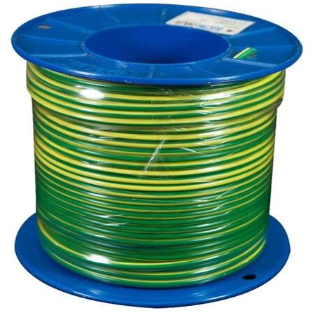25mm Earth Green yellow Building Wire 19/1.35 100m Roll SR1250-100G/Y