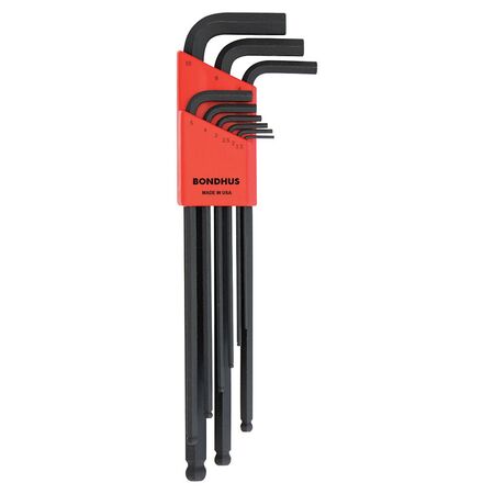 L-WRENCH SET, 9PCE BALL END XLONG 1.5-10mm