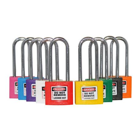 PADLOCK, BRASS, 50mm, RED WITH BONUS 1 x TACL6 TAG PACK