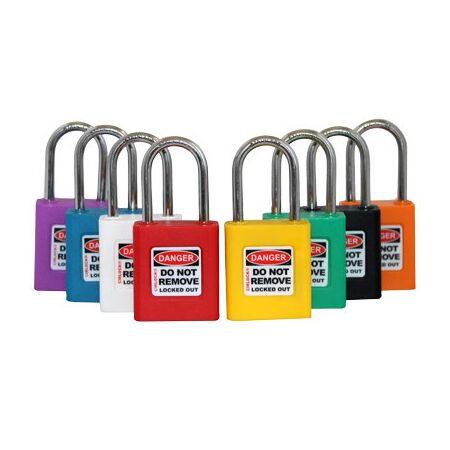 PADLOCK, PLASTIC, COLOUR CODED 38mm SHACKLE, ORANGE, MK