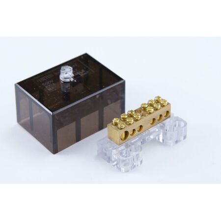 NEUTRAL BAR 1 x 35mm2 5 x 16mm2, TUNNELS, BLACK