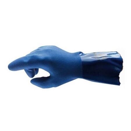 GLOVES, SUPERFLEX PVC CHEMICAL COTTON LINED, BLUE SIZE 9