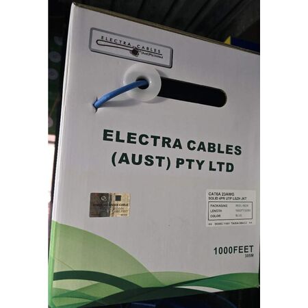 Electa Cat6A 10G STP Solid Cable Roll 305m in BLUE