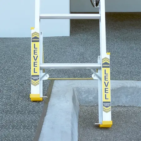 Alu Ext Ladder with Leveller 3.1-4.85m 150kg Industrial