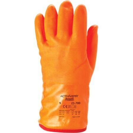 GLOVE, POLAR GRIP HI VIS ORANGE, SIZE 10