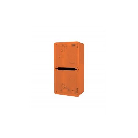 Enclosure Back Box  2 Gang with 25mm and 2 x 20mm Entries Chemical Resistant Orange