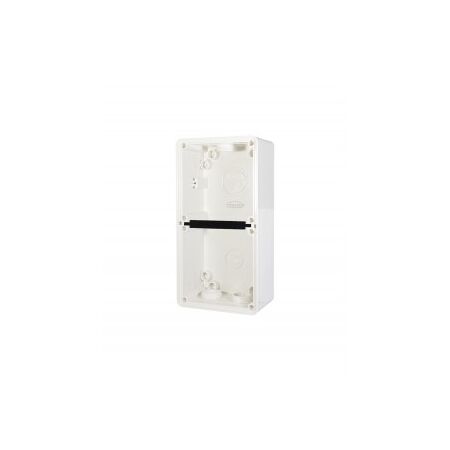 Enclosure Back Box 2 Gang with 32mm and 2x25mm Entries Chemical Resistant White