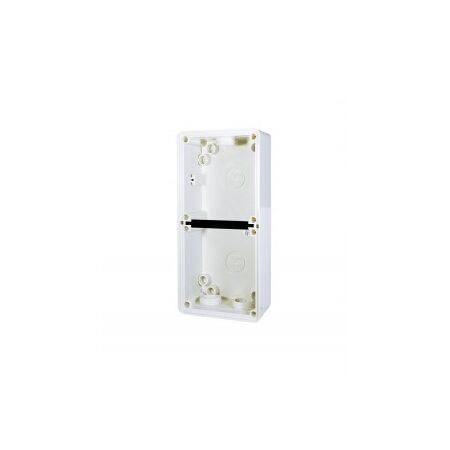 Enclosure Back Box Shallow 2 Gang with 25mm and 2 x 20mm Entries Chemical Resistant White