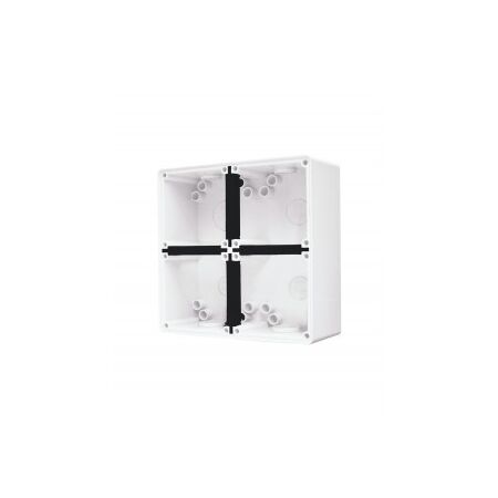 Enclosure Back Box 4 Gang with 2 x 32mm and 2 x 25mm Entries Chemical Resistant White