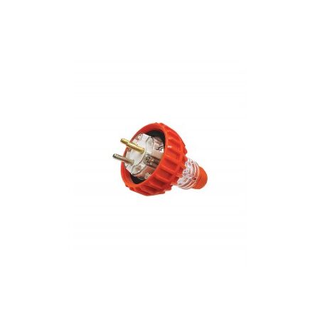 Plug IP66 10A 250V ac 3 Round Pin Orange