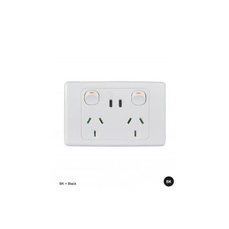 Power Point Switched 2 Gang 10A 250V With USB Charger Dual Integrated Type A & C 5V 1.7A 3.4A White