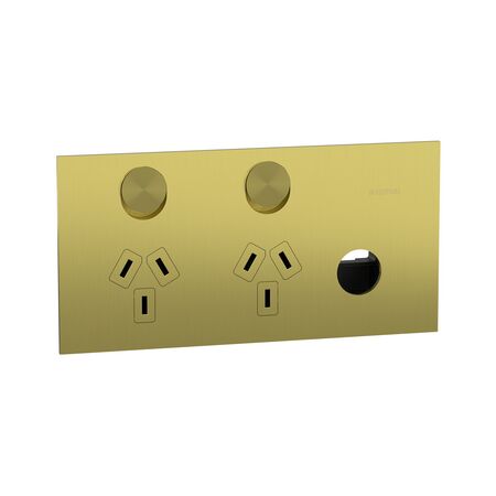 Socket Sw Horiz Twin 1ExBLANK 10A