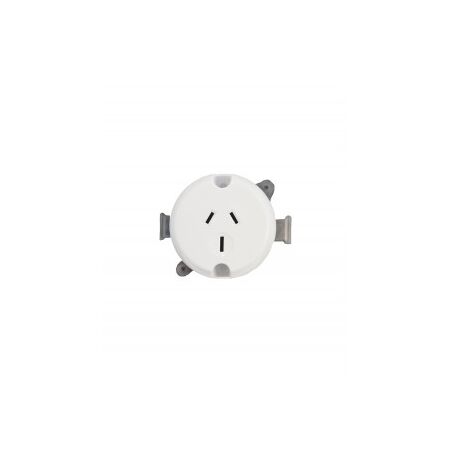 Surface Socket 15 Amp 250V Three Pins Diameter 66mm White