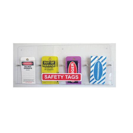 SAFETY TAG HOLDER, 4 POCKETS