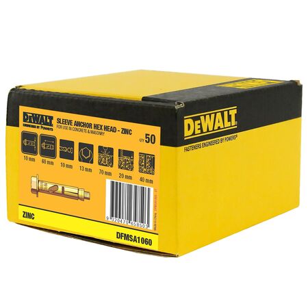 SLEEVE ANCHOR, HEX HEAD Z/P 10mm x 60mm [10]