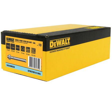 STUD, CHISEL POINT GALVANISED 12mm x 190mm [10]