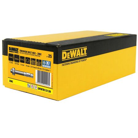 THROUGH BOLT, PTB-ETA1-PRO SEISMIC, HEX, M12 x120mm [25]