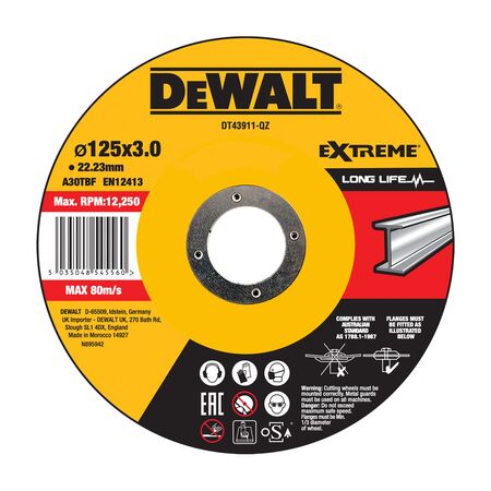 ABRASIVE CUT OFF DISC EXTREME 125 x 3mm CUTTING METAL