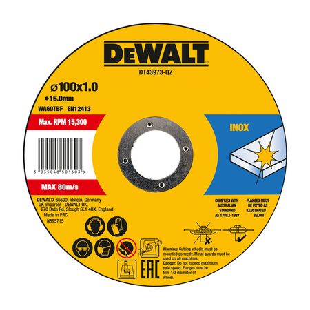 DISC, BONDED TIN OF [10] THIN CUT 100 x 1.2 x 16.0mm
