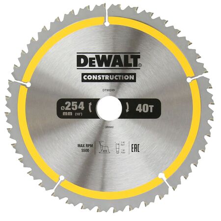 BLADE, CIRCULAR SAW 40T CONSTRUCTION, 254 x 30mm