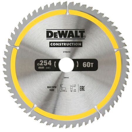 SAW BLADE, CONSTRUCTION 254mm x 60T (16/25/25.4/30mm)