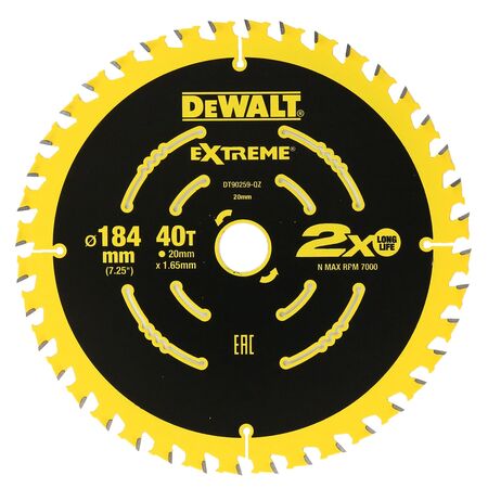 CIRCULAR SAW BLADES, EXTREME 184mm x 24/40T 16/20mm [2] PK