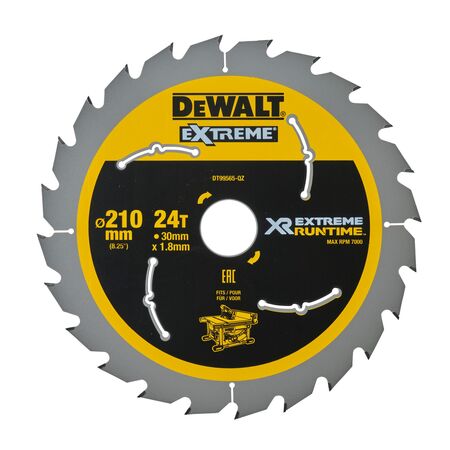 BLADE, CIRCULAR SAW XR EXTREME 210mm x 30mm x 24T WOOD