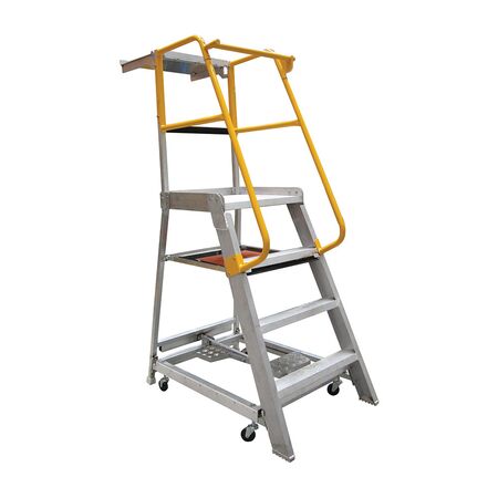 Order picking ladder 1.2m (4ft) Aluminium 200kg Industrial
