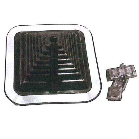 FLASHING,20 x125mm SQUARE PIPE 221 x 221mm BASE, BLACK COMBO