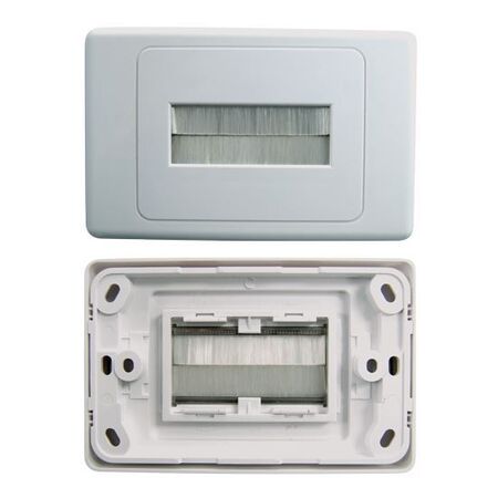 WALL PLATE WITH BRUSH, WHITE