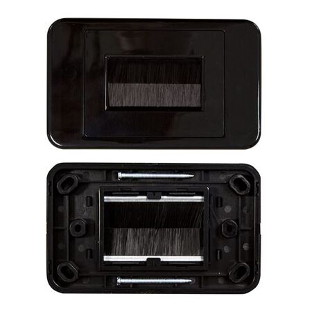 WALL PLATE WITH BRUSH, BLACK