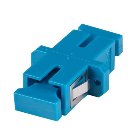 FIBRE ADAPTOR, SINGLE MODE SC/SC SIMPLEX, CERAMIC, BLUE