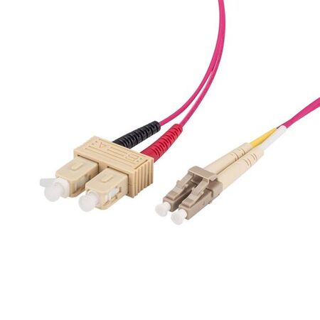 PATCH LEAD FIBRE, LC/SC DUPLEX MULTI-MODE OM4 50U, 1m