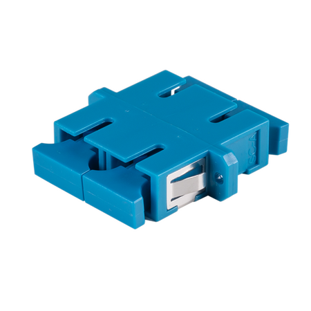 FIBRE ADAPTOR, SINGLE MODE SC/SC DUPLEX, CERAMIC, BLUE