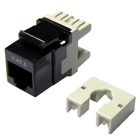 JACK, CAT6 KEYSTONE 8P8C 110 TERMINATION, BLACK
