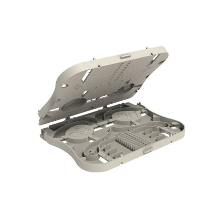 SPLICE TRAY, FIBRE 24FO STACKABLE, CLEAR LID, UNLOADED
