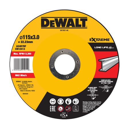 ABRASIVE CUT OFF DISC EXTREME 115 x 3mm CUTTING METAL