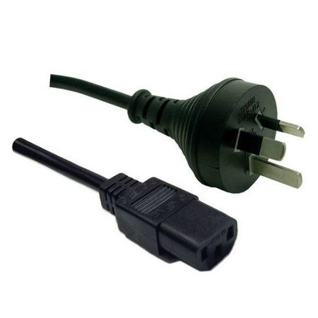 CABLE 240V GENERAL POWER 0.5m 3-PIN MALE TO IEC FEMALE BLACK