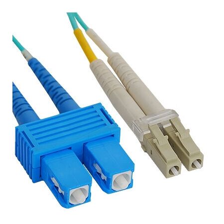 PATCH LEAD FIBRE, LC/SC DUPLEX MULTI-MODE OM4 50U, 15m