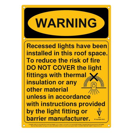 DOWNLIGHT WARNING SIGN (1) PACK
