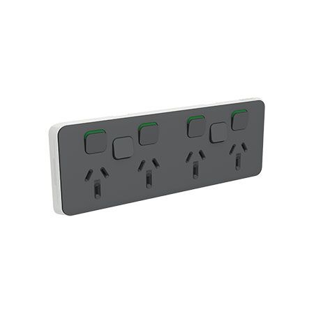 Quad Horizontal Switch Skin with 2 Extra Blanks | Matt Finish | Durable Polycarbonate | by Clipsal