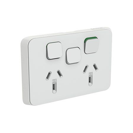 Clipsal Iconic Power Point Skin Cover | Durable Polycarbonate | Clip-On Design | Cool Grey Finish | @Pack of 1 | by GAF