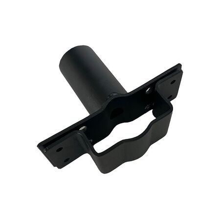 Pole Mount Bracket with Square-Hoop Back Plate | Fits Square 50-100mm & Round 60-100mm Poles | Durable Powder Coated ADC12 Aluminium | by Enlighten